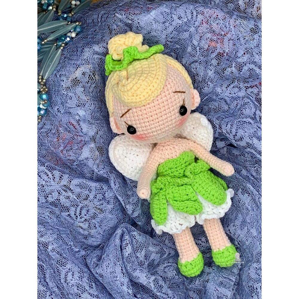 Handmade Crochet Fairy Doll – Tinkerbell Princess Plush